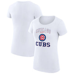 Chicago Cubs G-III 4Her by Carl Banks Women's Super-Slim Fit Lightweight Team Logo Graphic T-Shirt - White - MLB Online