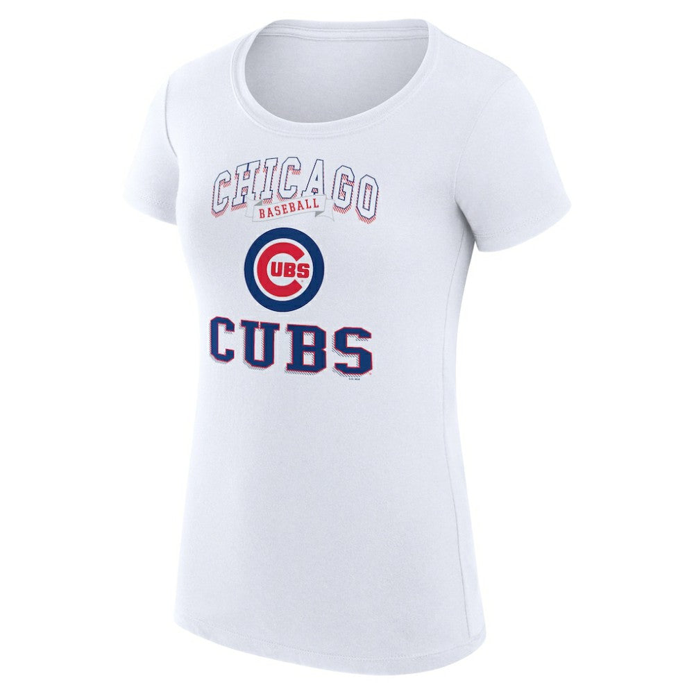 Chicago Cubs G-III 4Her by Carl Banks Women's Super-Slim Fit Lightweight Team Logo Graphic T-Shirt - White - MLB Online