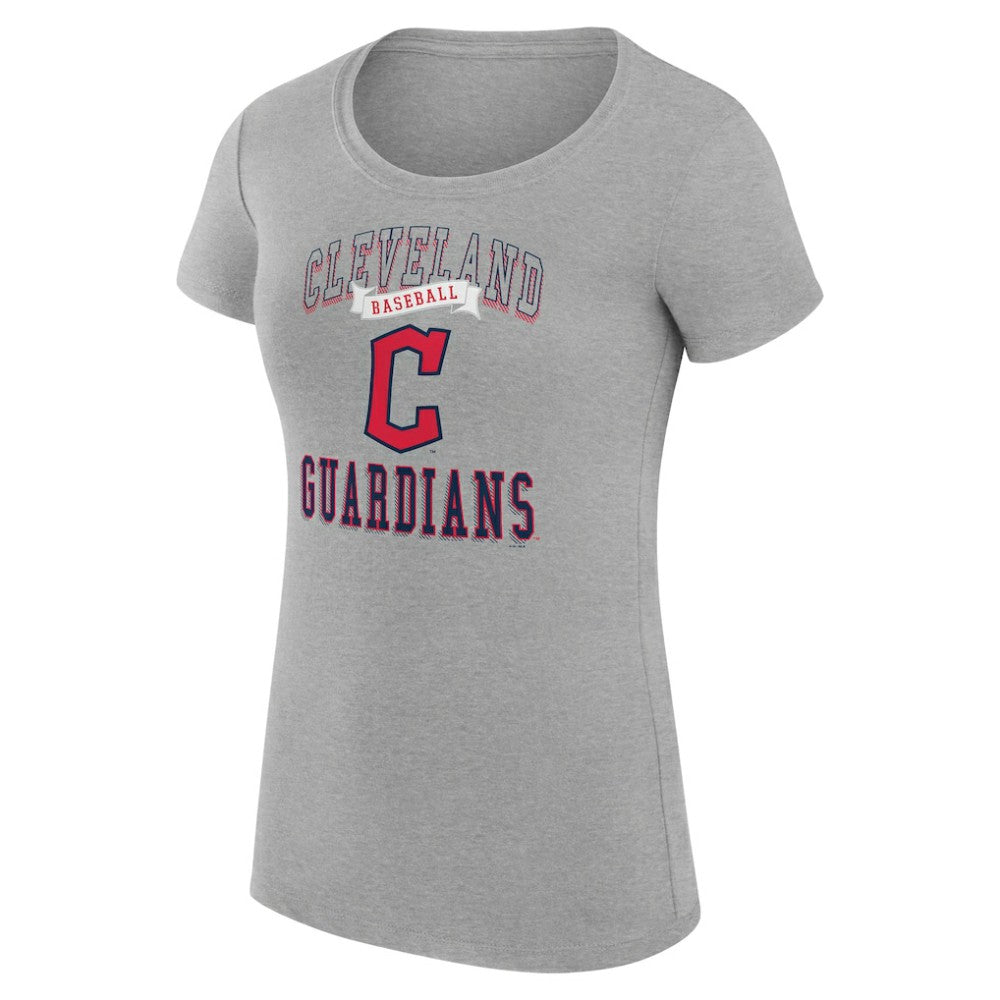 Cleveland Guardians G-III 4Her by Carl Banks Women's Super-Slim Fit Lightweight Team Logo Graphic T-Shirt - Heather Gray - MLB Online