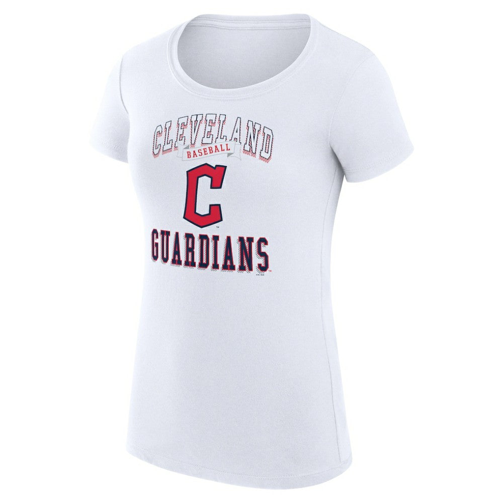 Cleveland Guardians G-III 4Her by Carl Banks Women's Super-Slim Fit Lightweight Team Logo Graphic T-Shirt - White - MLB Online