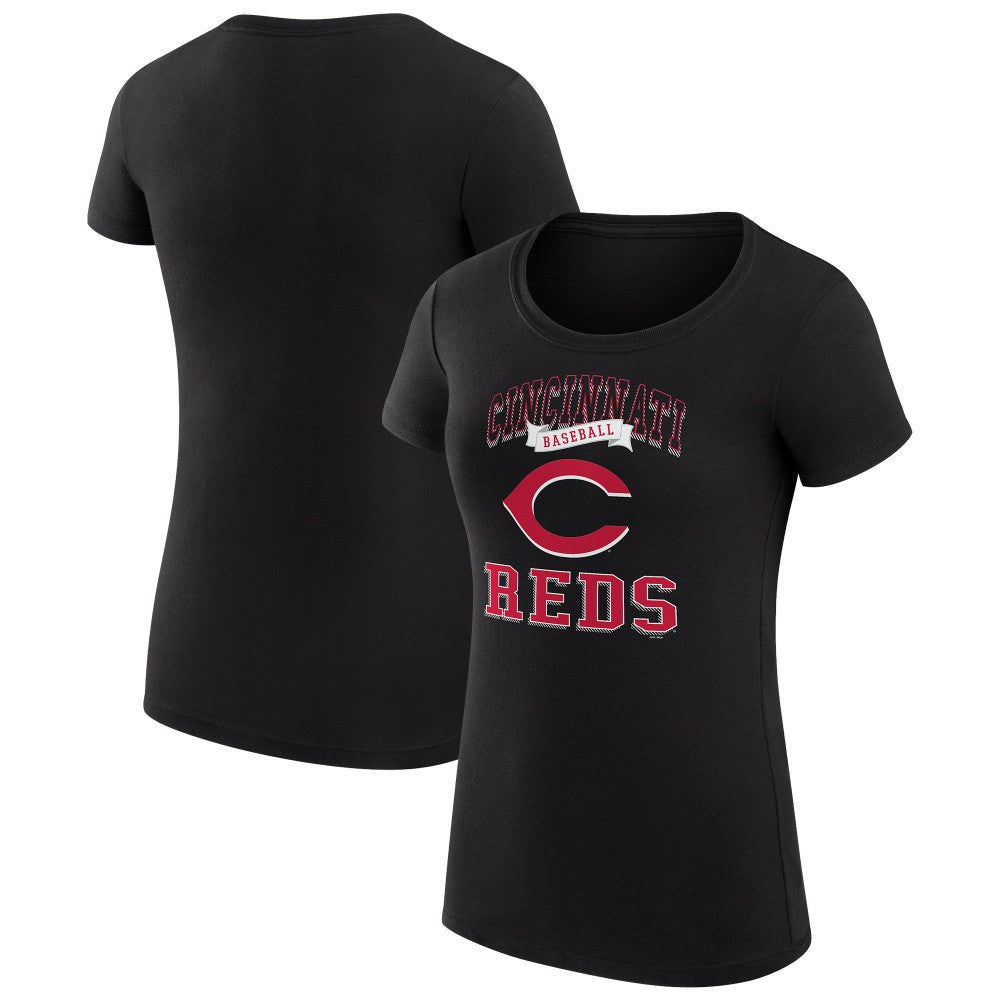 Cincinnati Reds G-III 4Her by Carl Banks Women's Super-Slim Fit Lightweight Team Logo Graphic T-Shirt - Black - MLB Online
