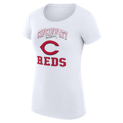 Cincinnati Reds G-III 4Her by Carl Banks Women's Super-Slim Fit Lightweight Team Logo Graphic T-Shirt - White - MLB Online