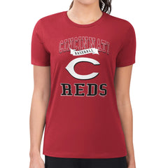 Cincinnati Reds G-III 4Her by Carl Banks Women's Super-Slim Fit Lightweight Team Logo Graphic T-Shirt - Red - MLB Discount