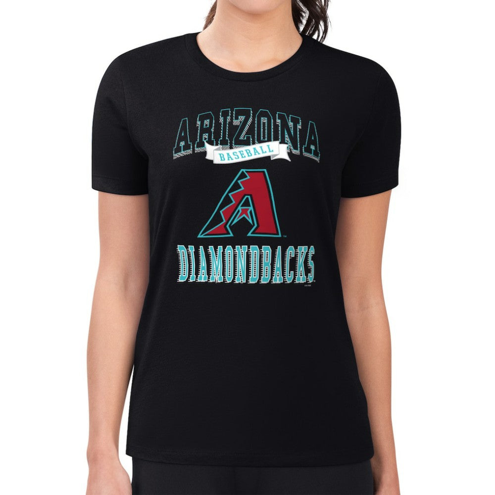 Arizona Diamondbacks G-III 4Her by Carl Banks Women's Super-Slim Fit Lightweight Team Logo Graphic T-Shirt - Black - MLB Online
