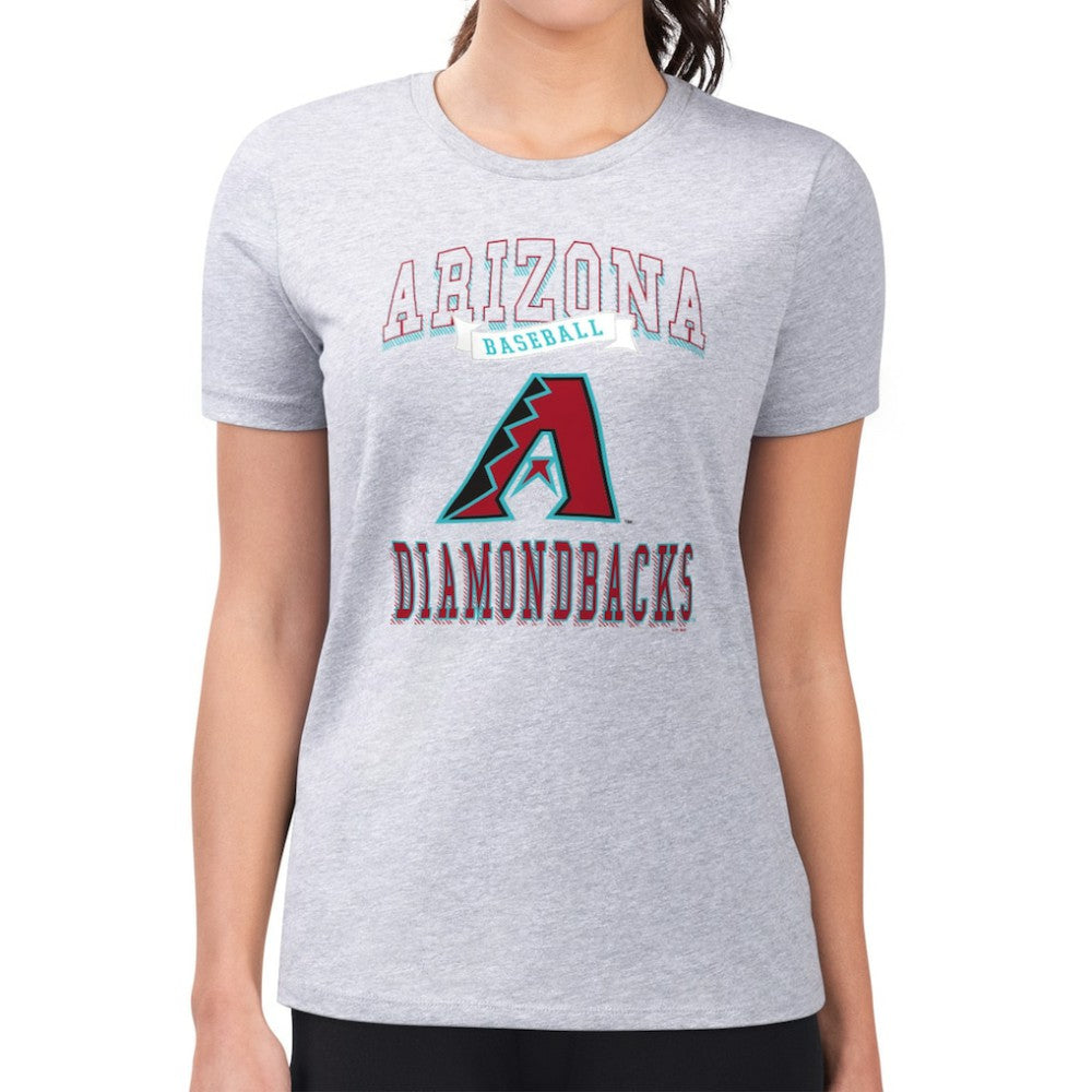 Arizona Diamondbacks G-III 4Her by Carl Banks Women's Super-Slim Fit Lightweight Team Logo Graphic T-Shirt - Heather Gray - MLB Online