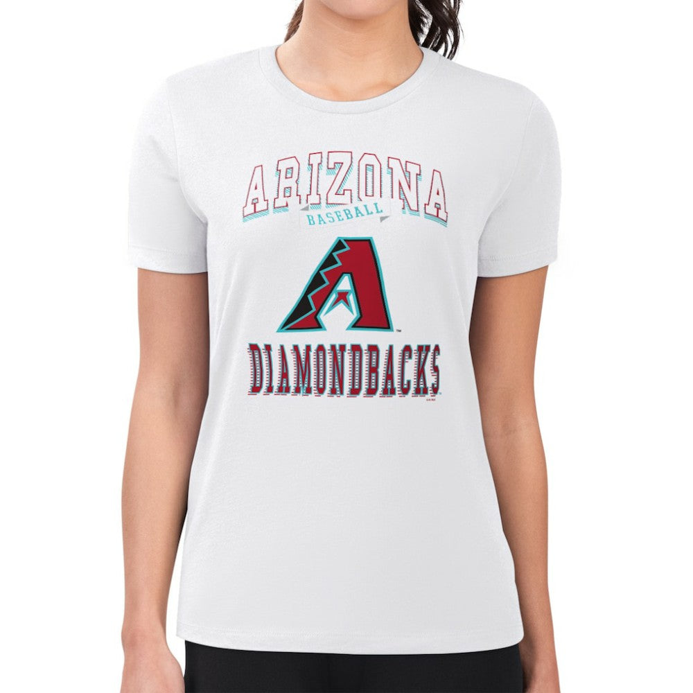 Arizona Diamondbacks G-III 4Her by Carl Banks Women's Super-Slim Fit Lightweight Team Logo Graphic T-Shirt - White - MLB Discount