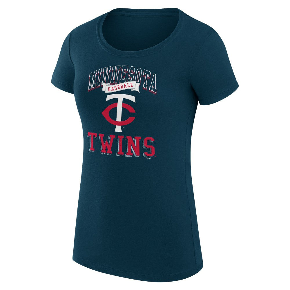 Minnesota Twins G-III 4Her by Carl Banks Women's Super-Slim Fit Lightweight Team Logo Graphic T-Shirt - Navy - MLB on Sale