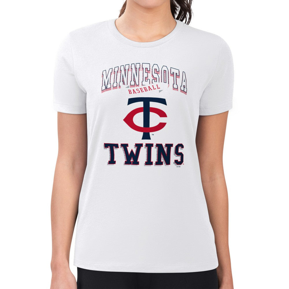 Minnesota Twins G-III 4Her by Carl Banks Women's Super-Slim Fit Lightweight Team Logo Graphic T-Shirt - White - MLB Sale