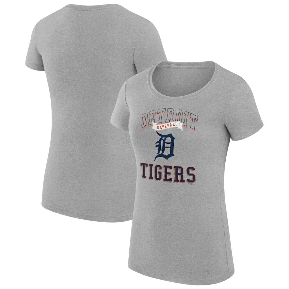Detroit Tigers G-III 4Her by Carl Banks Women's Super-Slim Fit Lightweight Team Logo Graphic T-Shirt - Heather Gray - MLB Online