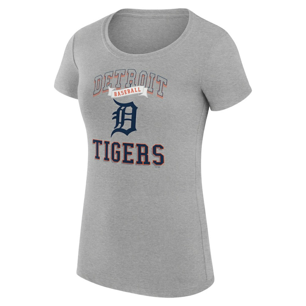 Detroit Tigers G-III 4Her by Carl Banks Women's Super-Slim Fit Lightweight Team Logo Graphic T-Shirt - Heather Gray - MLB Online