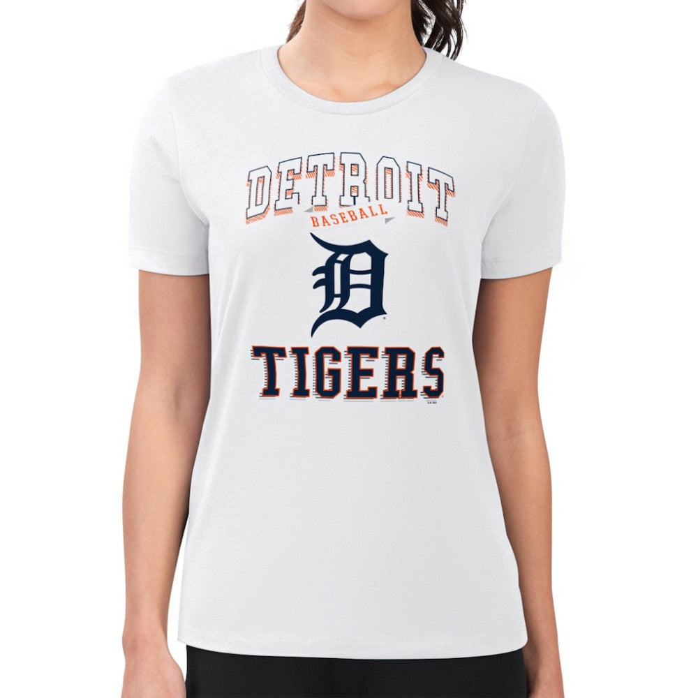 Detroit Tigers G-III 4Her by Carl Banks Women's Super-Slim Fit Lightweight Team Logo Graphic T-Shirt - White - MLB Online