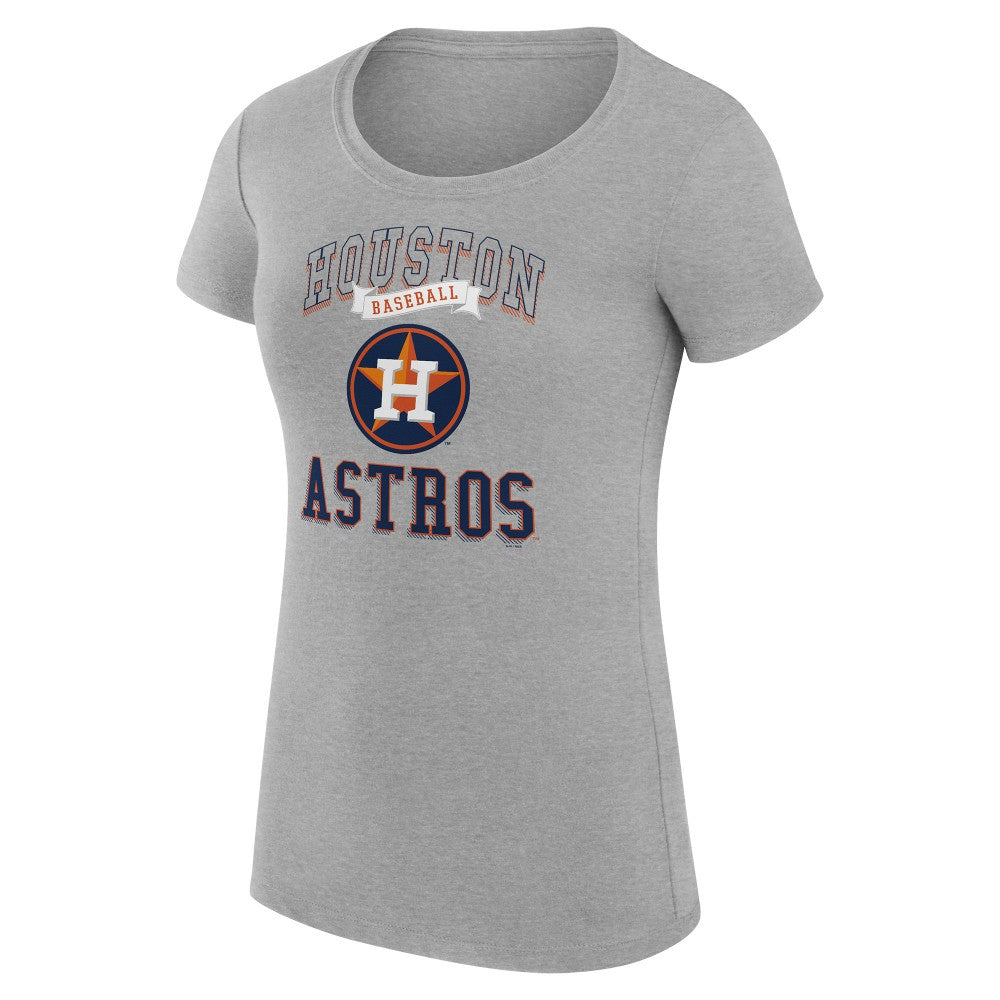 Houston Astros G-III 4Her by Carl Banks Women's Super-Slim Fit Lightweight Team Logo Graphic T-Shirt - Heather Gray - MLB Lifestyle