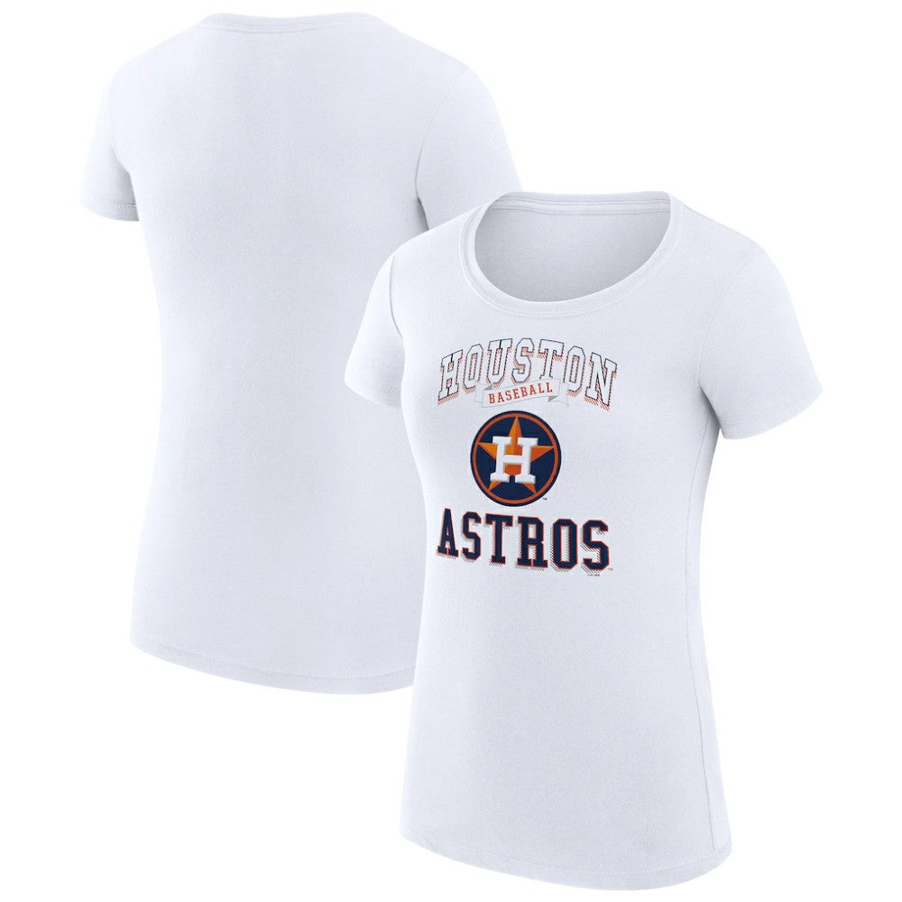 Houston Astros G-III 4Her by Carl Banks Women's Super-Slim Fit Lightweight Team Logo Graphic T-Shirt - White - MLB Lifestyle