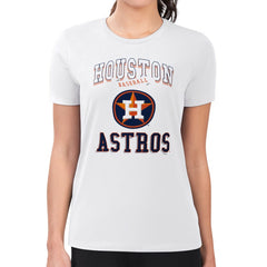 Houston Astros G-III 4Her by Carl Banks Women's Super-Slim Fit Lightweight Team Logo Graphic T-Shirt - White - MLB Lifestyle