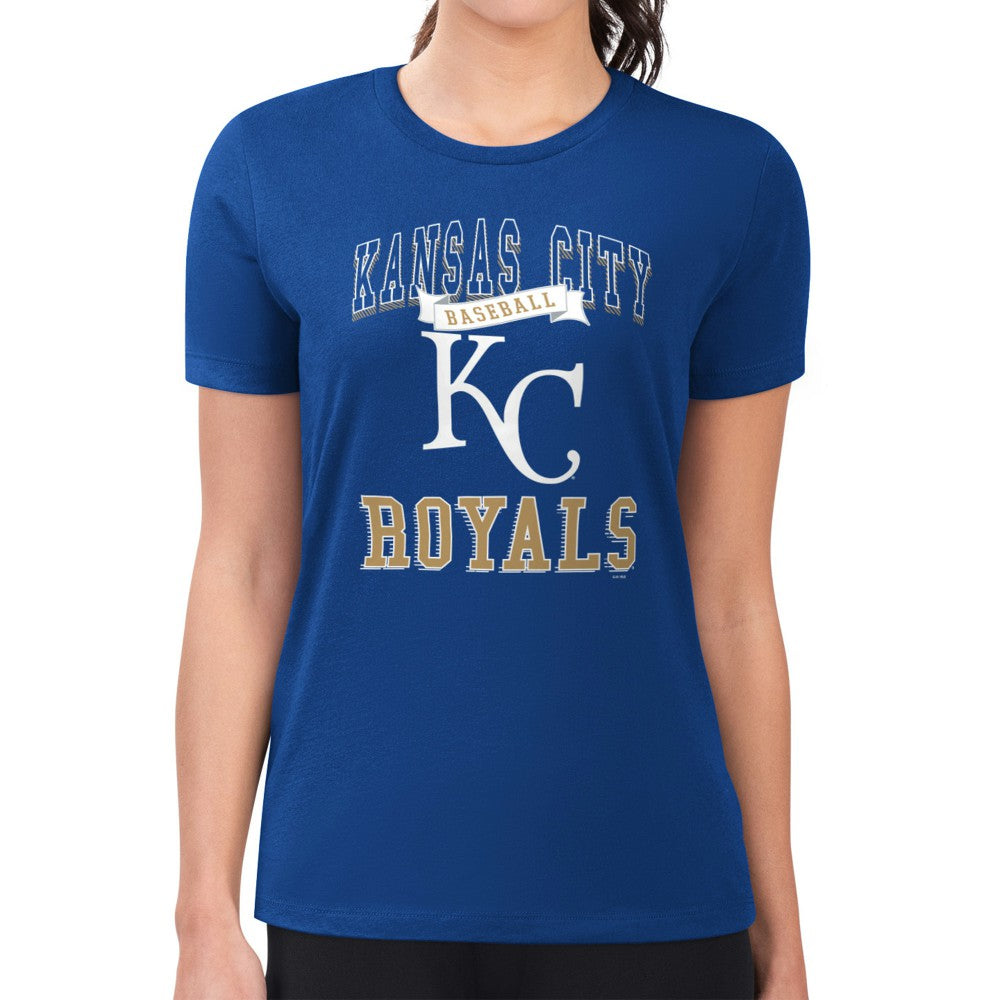 Kansas City Royals G-III 4Her by Carl Banks Women's Super-Slim Fit Lightweight Team Logo Graphic T-Shirt - Royal - MLB on Sale