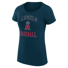 Los Angeles Angels G-III 4Her by Carl Banks Women's Super-Slim Fit Lightweight Team Logo Graphic T-Shirt - Navy - MLB Discount