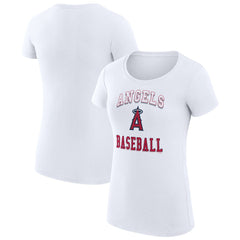 Los Angeles Angels G-III 4Her by Carl Banks Women's Super-Slim Fit Lightweight Team Logo Graphic T-Shirt - White - MLB Online