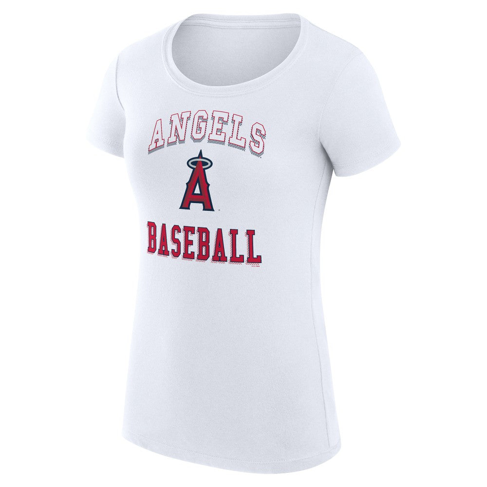 Los Angeles Angels G-III 4Her by Carl Banks Women's Super-Slim Fit Lightweight Team Logo Graphic T-Shirt - White - MLB Online