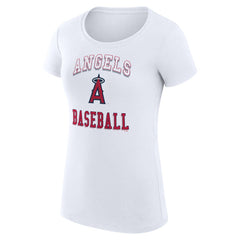 Los Angeles Angels G-III 4Her by Carl Banks Women's Super-Slim Fit Lightweight Team Logo Graphic T-Shirt - White - MLB Online
