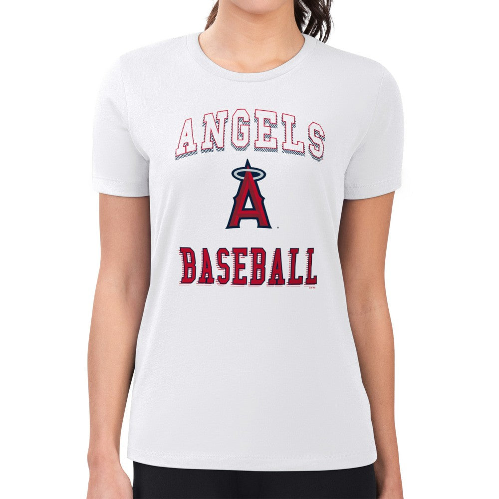 Los Angeles Angels G-III 4Her by Carl Banks Women's Super-Slim Fit Lightweight Team Logo Graphic T-Shirt - White - MLB Online