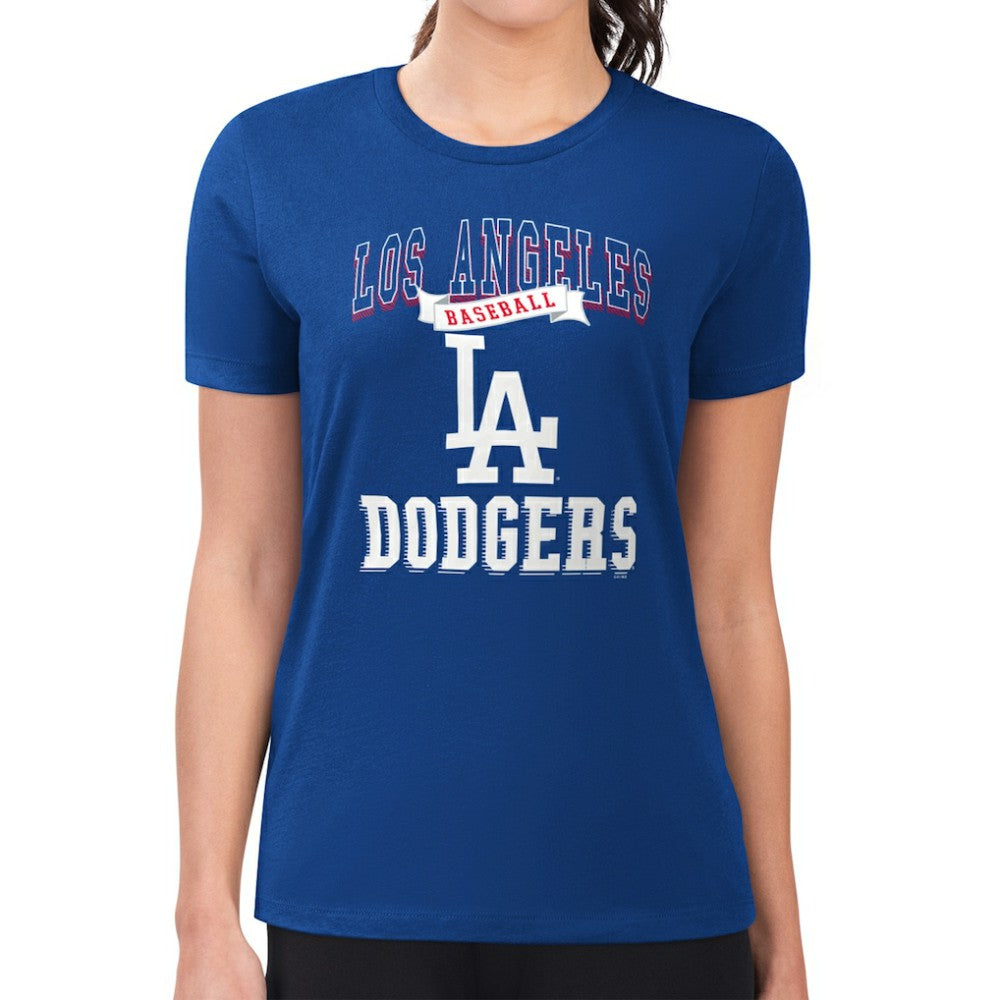 Los Angeles Dodgers G-III 4Her by Carl Banks Women's Super-Slim Fit Lightweight Team Logo Graphic T-Shirt - Royal - MLB on Sale