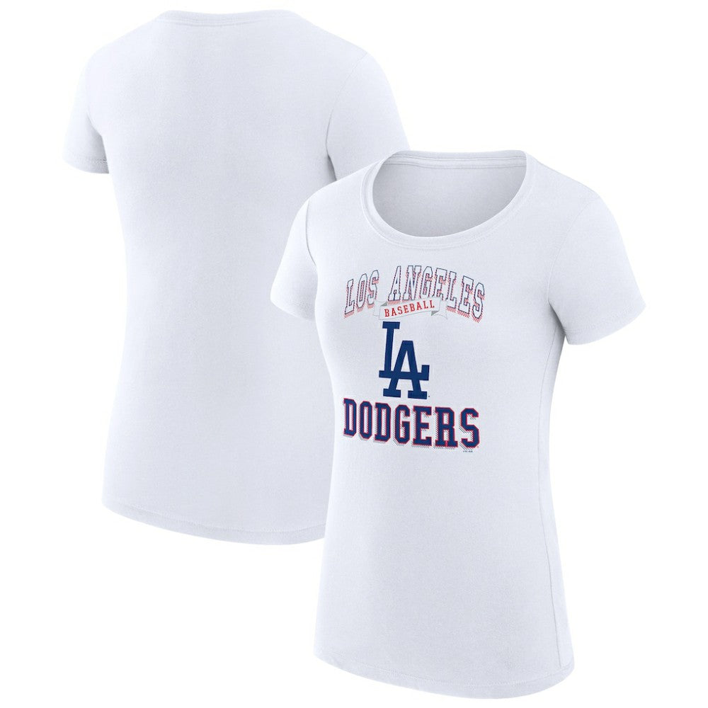 Los Angeles Dodgers G-III 4Her by Carl Banks Women's Super-Slim Fit Lightweight Team Logo Graphic T-Shirt - White - MLB on Sale