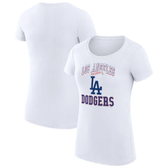 Los Angeles Dodgers G-III 4Her by Carl Banks Women's Super-Slim Fit Lightweight Team Logo Graphic T-Shirt - White - MLB on Sale