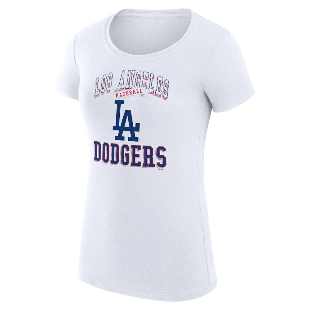 Los Angeles Dodgers G-III 4Her by Carl Banks Women's Super-Slim Fit Lightweight Team Logo Graphic T-Shirt - White - MLB on Sale