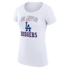 Los Angeles Dodgers G-III 4Her by Carl Banks Women's Super-Slim Fit Lightweight Team Logo Graphic T-Shirt - White - MLB on Sale