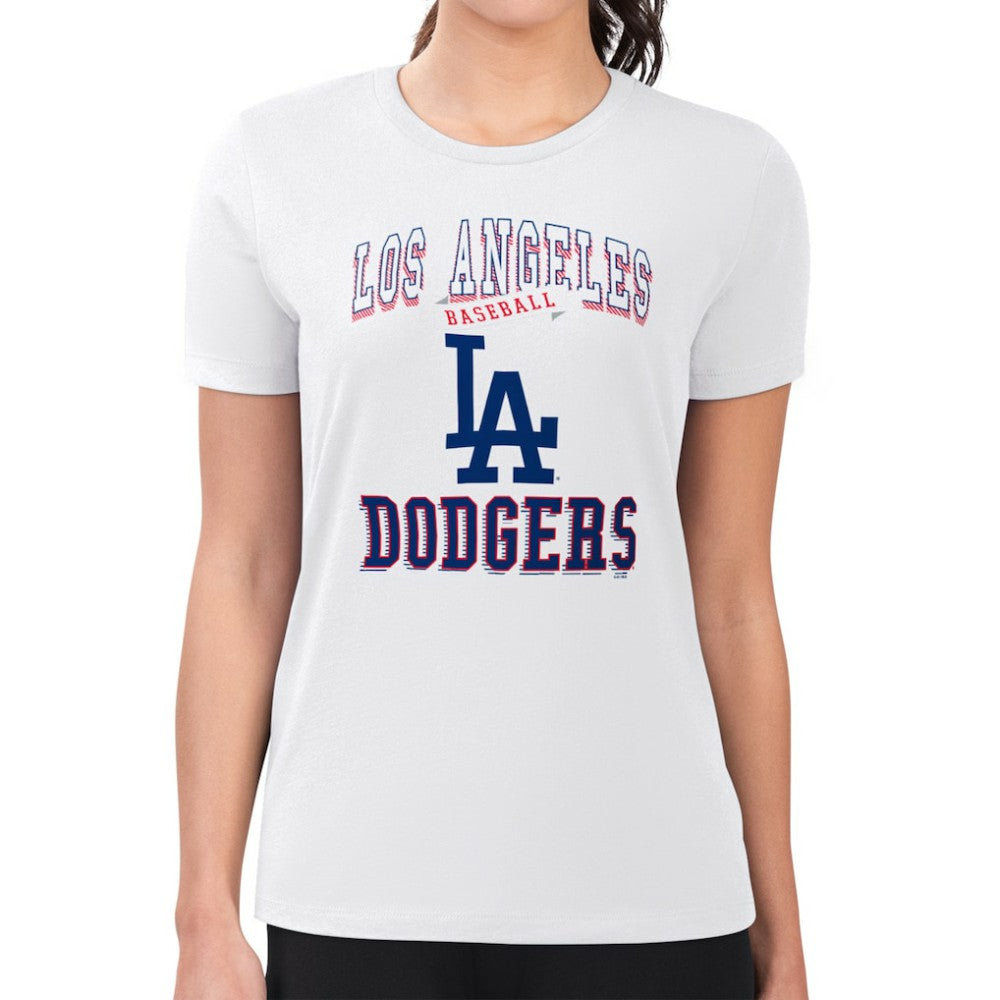 Los Angeles Dodgers G-III 4Her by Carl Banks Women's Super-Slim Fit Lightweight Team Logo Graphic T-Shirt - White - MLB on Sale