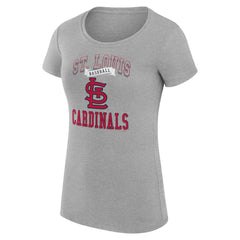 St. Louis Cardinals G-III 4Her by Carl Banks Women's Super-Slim Fit Lightweight Team Logo Graphic T-Shirt - Heather Gray - MLB Discount