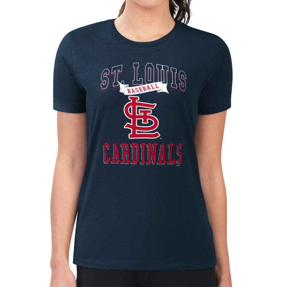 St. Louis Cardinals G-III 4Her by Carl Banks Women's Super-Slim Fit Lightweight Team Logo Graphic T-Shirt - Navy - MLB Lifestyle