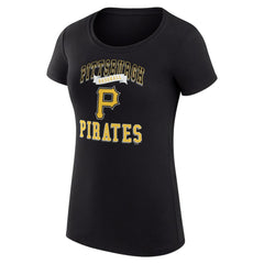 Pittsburgh Pirates G-III 4Her by Carl Banks Women's Super-Slim Fit Lightweight Team Logo Graphic T-Shirt - Black - MLB Sale