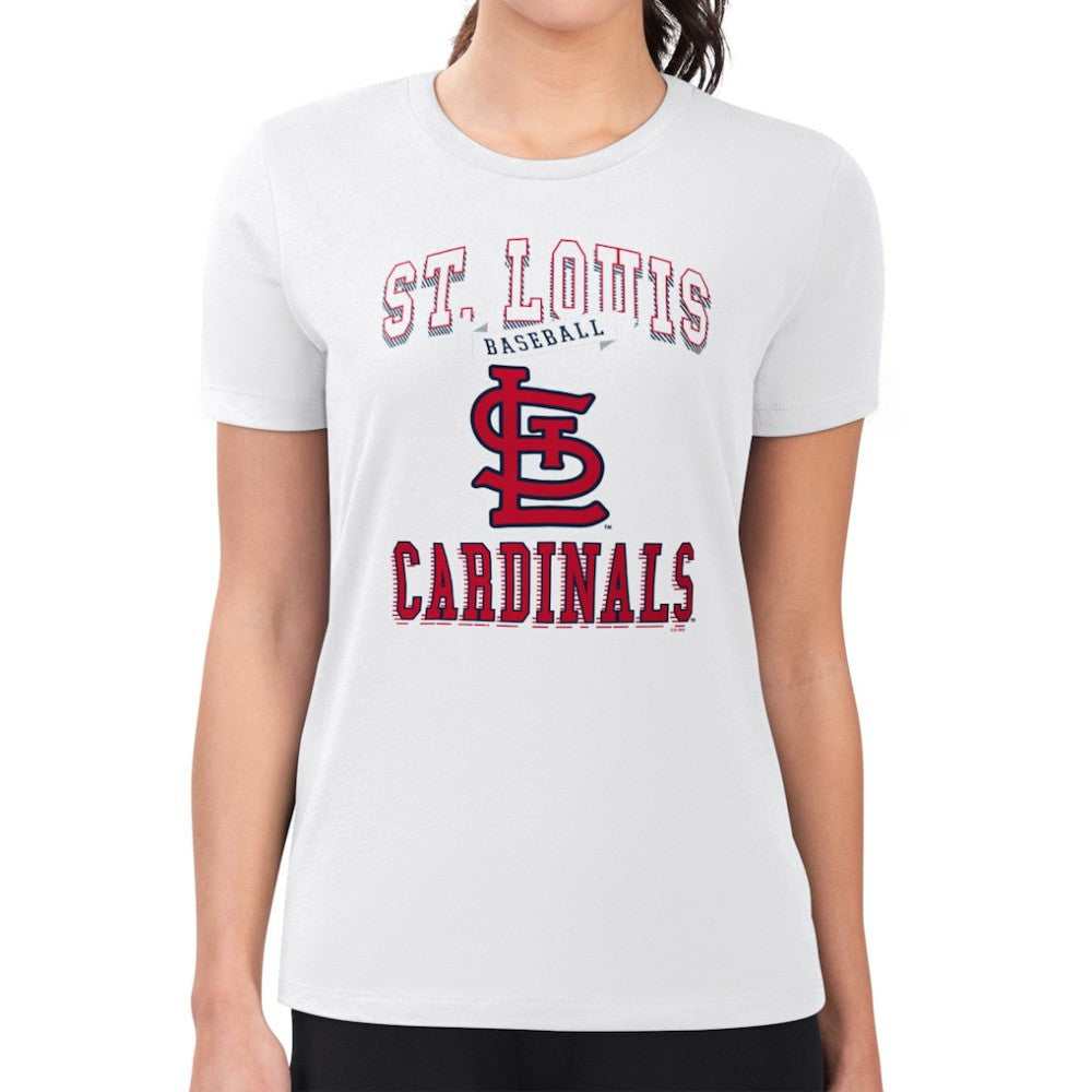 St. Louis Cardinals G-III 4Her by Carl Banks Women's Super-Slim Fit Lightweight Team Logo Graphic T-Shirt - White - MLB Lifestyle