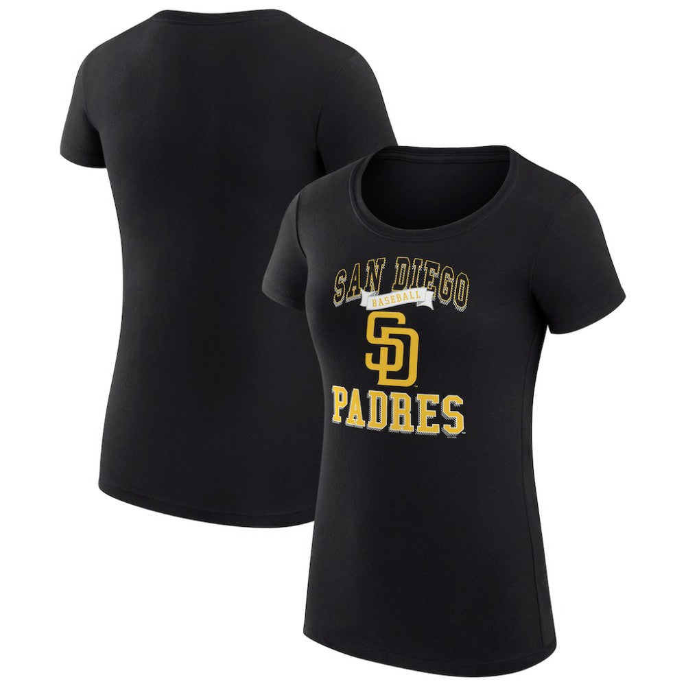 San Diego Padres G-III 4Her by Carl Banks Women's Super-Slim Fit Lightweight Team Logo Graphic T-Shirt - Black - MLB Online