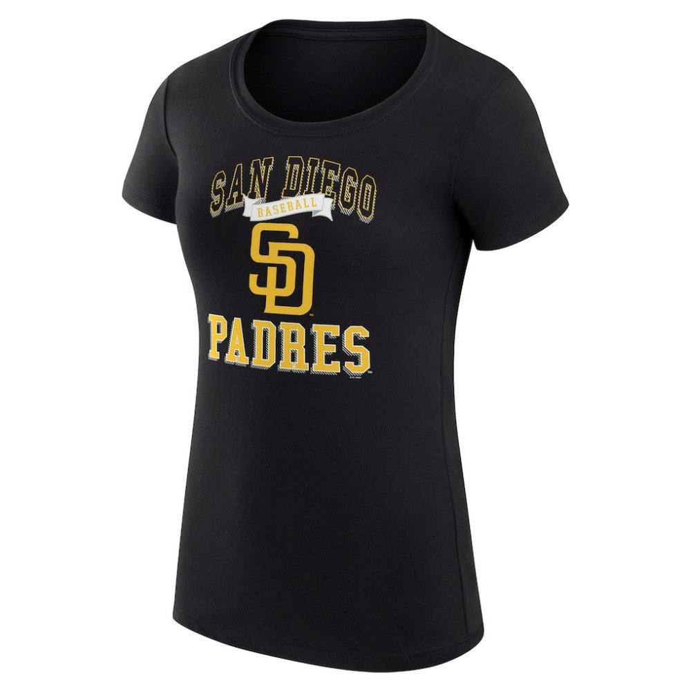 San Diego Padres G-III 4Her by Carl Banks Women's Super-Slim Fit Lightweight Team Logo Graphic T-Shirt - Black - MLB Online
