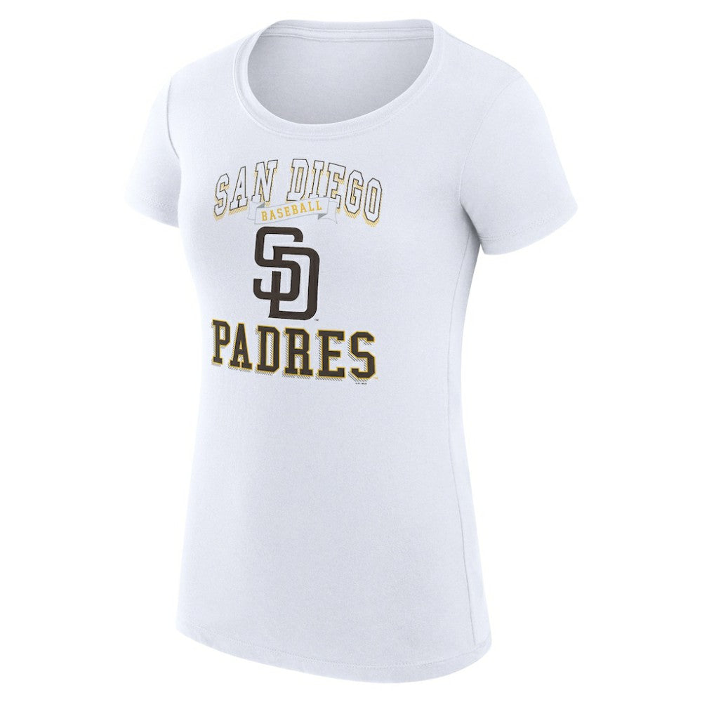 San Diego Padres G-III 4Her by Carl Banks Women's Super-Slim Fit Lightweight Team Logo Graphic T-Shirt - White - MLB Sale