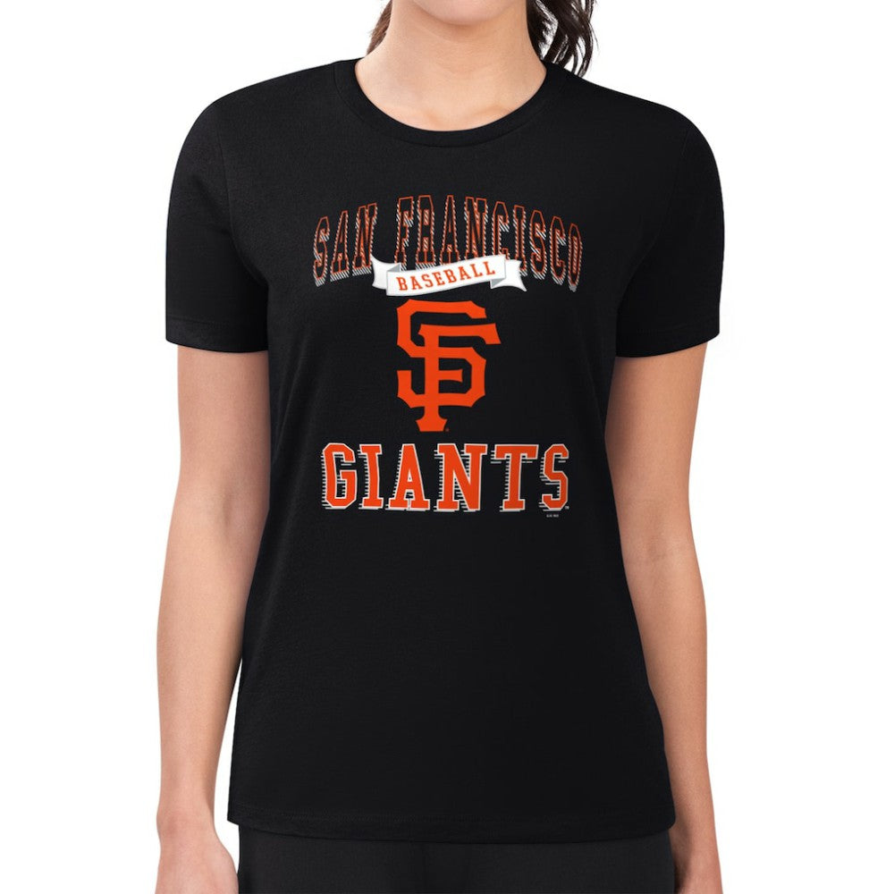 San Francisco Giants G-III 4Her by Carl Banks Women's Super-Slim Fit Lightweight Team Logo Graphic T-Shirt - Black - MLB Sale