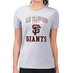 San Francisco Giants G-III 4Her by Carl Banks Women's Super-Slim Fit Lightweight Team Logo Graphic T-Shirt - Heather Gray - MLB on Sale