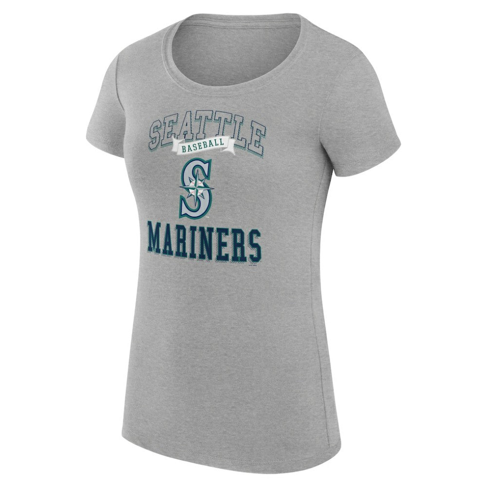 Seattle Mariners G-III 4Her by Carl Banks Women's Super-Slim Fit Lightweight Team Logo Graphic T-Shirt - Heather Gray - MLB Discount