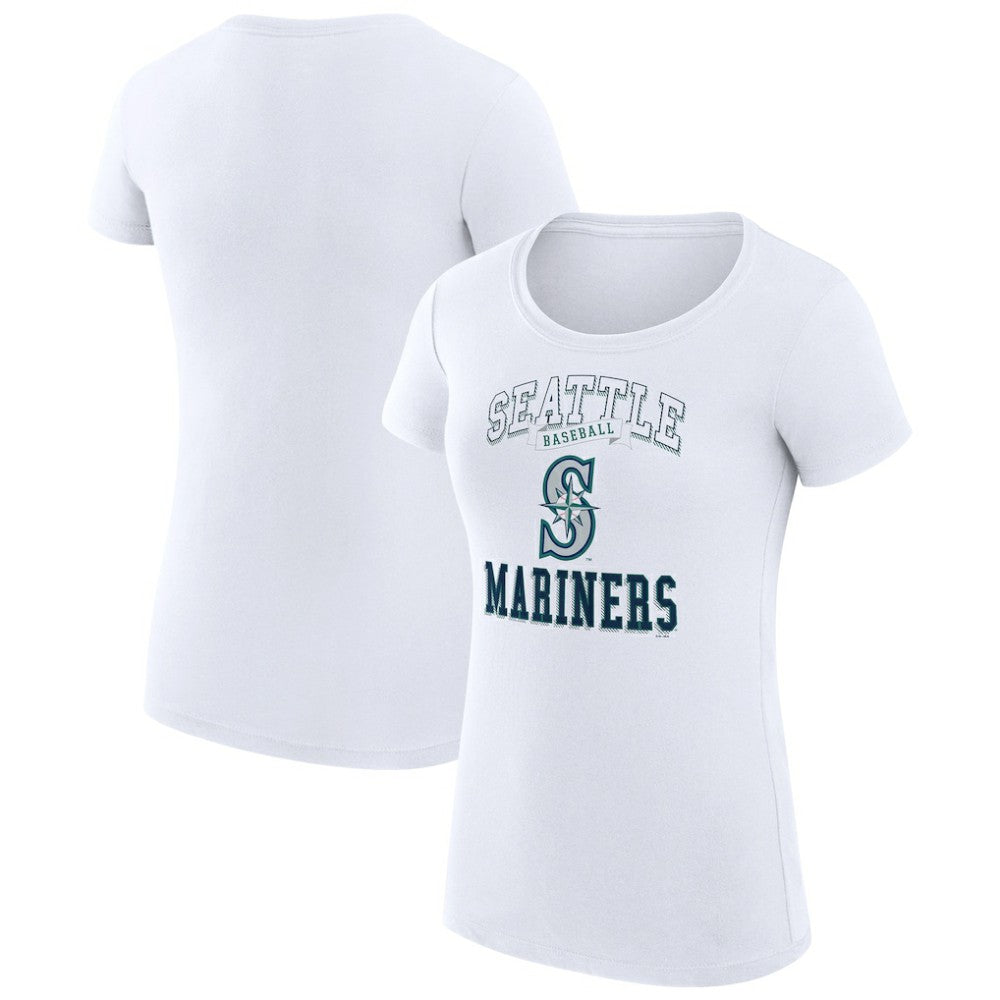 Seattle Mariners G-III 4Her by Carl Banks Women's Super-Slim Fit Lightweight Team Logo Graphic T-Shirt - White - MLB on Sale