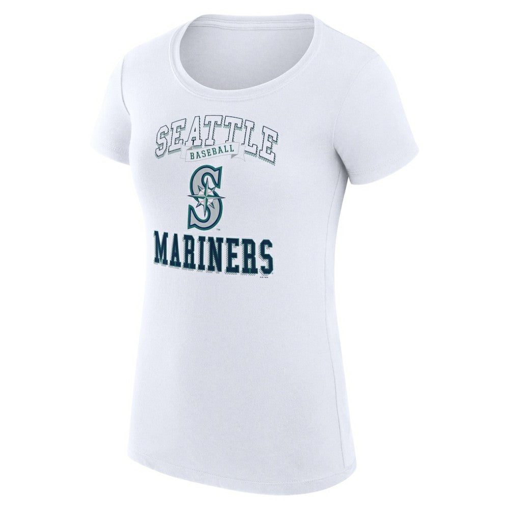 Seattle Mariners G-III 4Her by Carl Banks Women's Super-Slim Fit Lightweight Team Logo Graphic T-Shirt - White - MLB on Sale