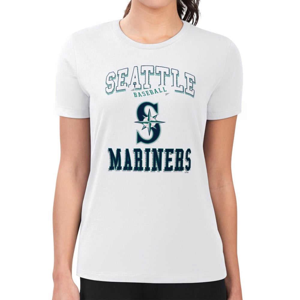 Seattle Mariners G-III 4Her by Carl Banks Women's Super-Slim Fit Lightweight Team Logo Graphic T-Shirt - White - MLB on Sale