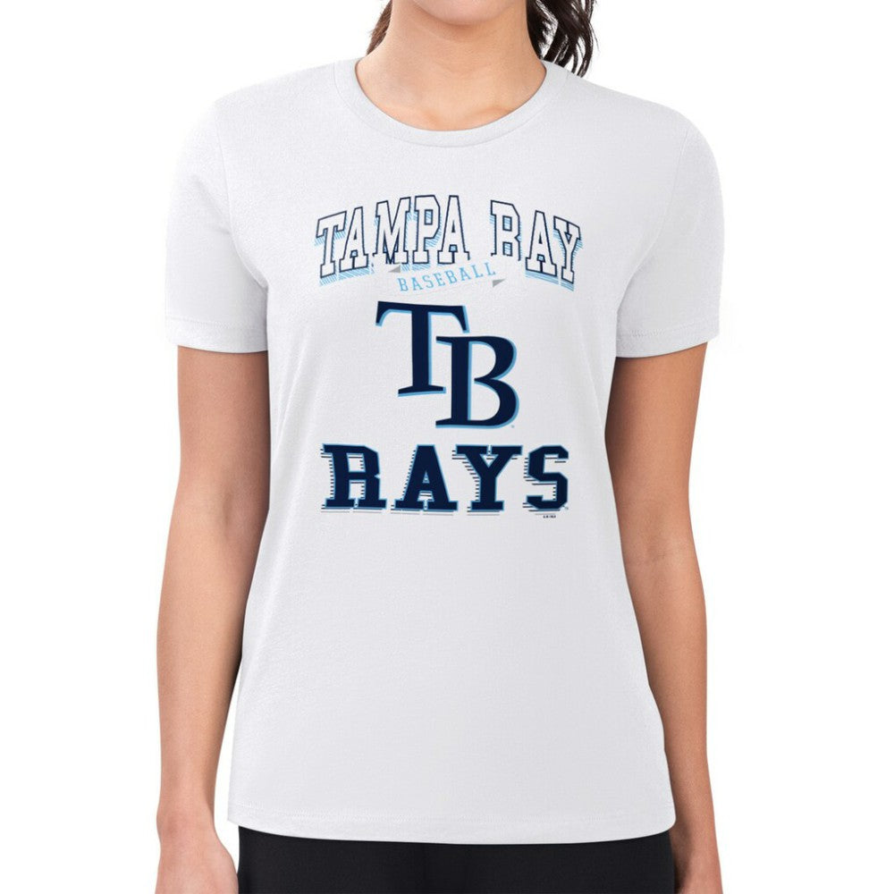 Tampa Bay Rays G-III 4Her by Carl Banks Women's Super-Slim Fit Lightweight Team Logo Graphic T-Shirt - White - MLB Sale