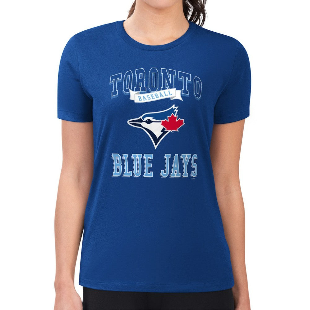 Toronto Blue Jays G-III 4Her by Carl Banks Women's Super-Slim Fit Lightweight Team Logo Graphic T-Shirt - Royal - MLB Lifestyle