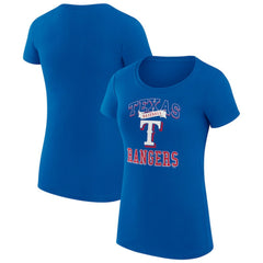 Texas Rangers G-III 4Her by Carl Banks Women's Super-Slim Fit Lightweight Team Logo Graphic T-Shirt - Royal - MLB on Sale