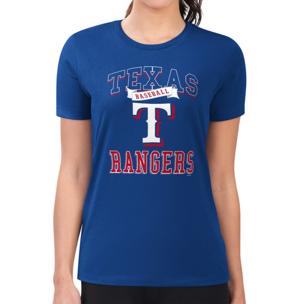 Texas Rangers G-III 4Her by Carl Banks Women's Super-Slim Fit Lightweight Team Logo Graphic T-Shirt - Royal - MLB on Sale