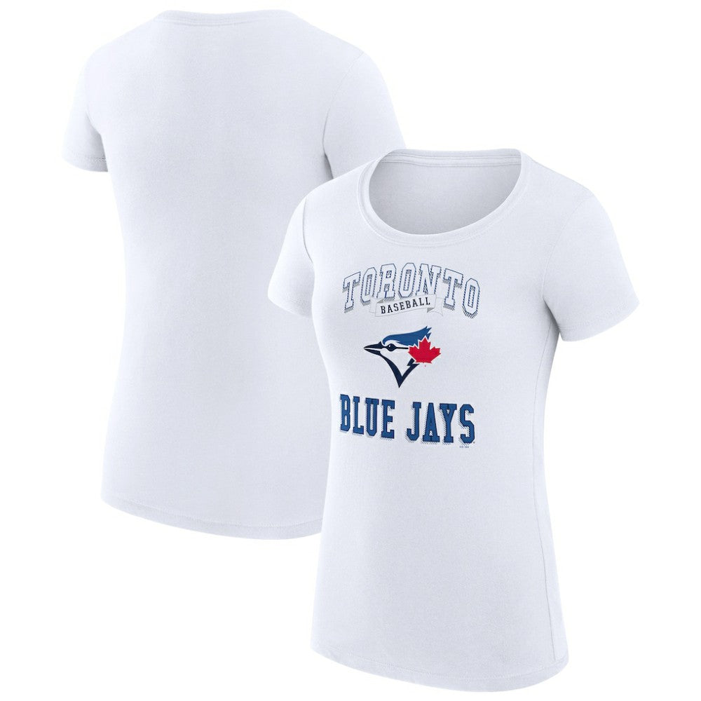 Toronto Blue Jays G-III 4Her by Carl Banks Women's Super-Slim Fit Lightweight Team Logo Graphic T-Shirt - White - MLB Lifestyle