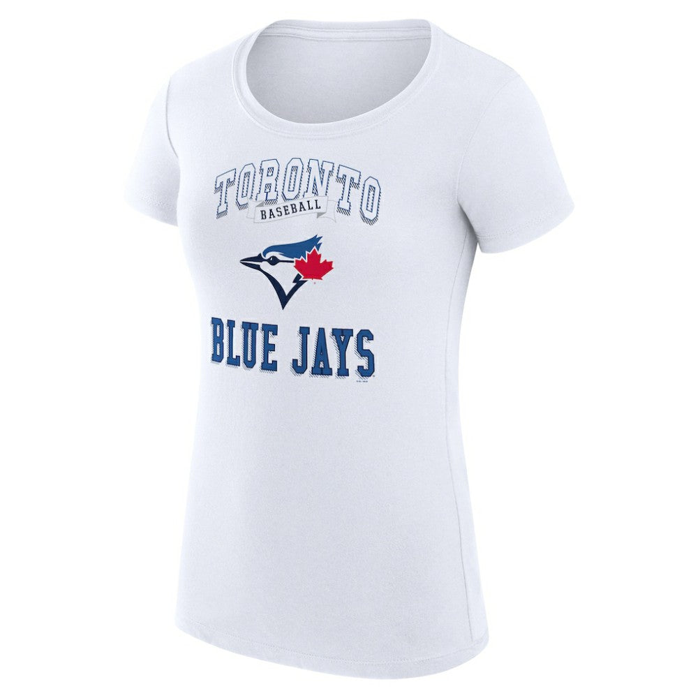 Toronto Blue Jays G-III 4Her by Carl Banks Women's Super-Slim Fit Lightweight Team Logo Graphic T-Shirt - White - MLB Lifestyle