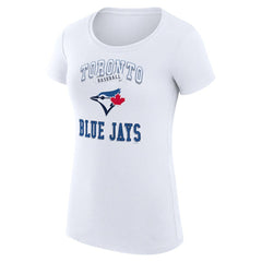 Toronto Blue Jays G-III 4Her by Carl Banks Women's Super-Slim Fit Lightweight Team Logo Graphic T-Shirt - White - MLB Lifestyle